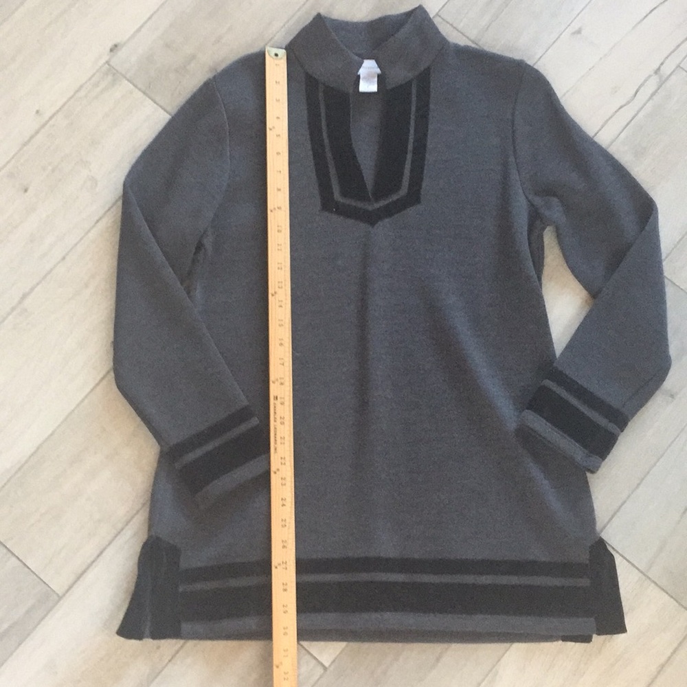 Soft surroundings women’s tunic velvet trim - Picture 3 of 5